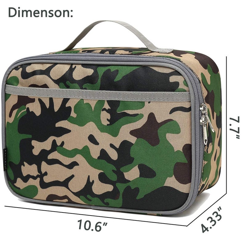 FlowFly Kids Lunch box Insulated Soft Bag Mini Cooler Back to School Thermal Meal Tote Kit for Girls, Boys, Forest - Image 3